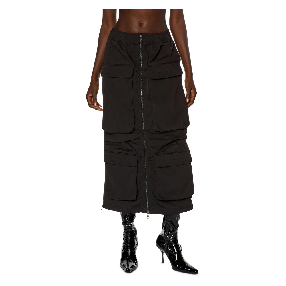 Diesel Cargo skirt in nylon twill Black Dames