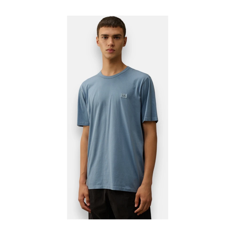 C.P. Company Flint Stone T-shirt Lichtgewicht Katoen Blue Heren