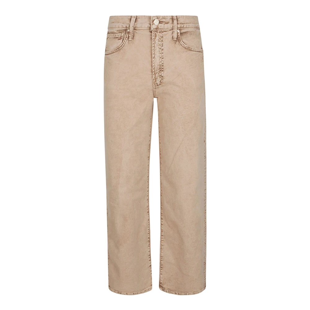 Mother Straight Jeans Beige Dames