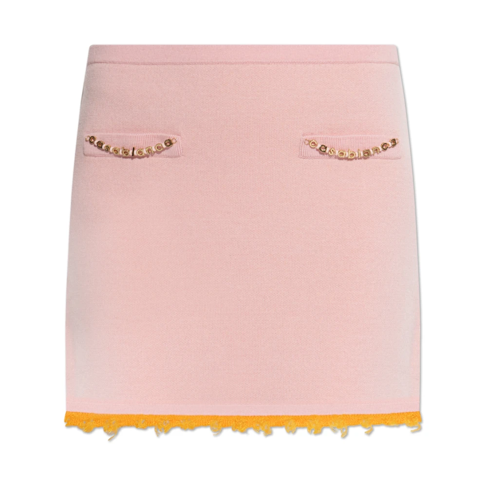 Casablanca Women's Pink Double Face Merino Skirt - Short Skirts - M - Skirts