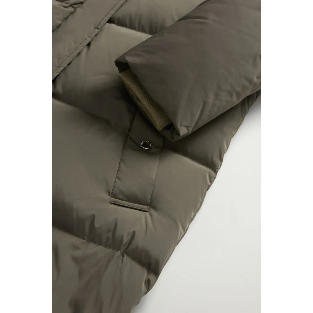 Woolrich Lange Parka in Donkergroen Gray Dames