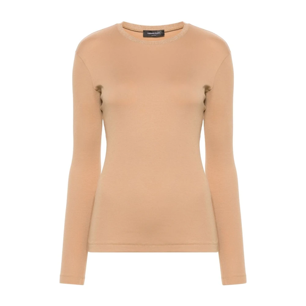 Fabiana Filippi Casual Jersey Top voor Vrouwen Beige Dames