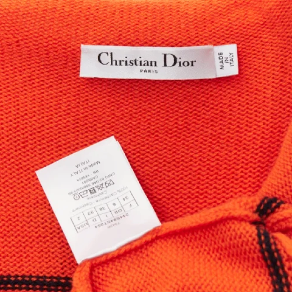 Dior Vintage Pre-owned Cashmere tops Orange Dames