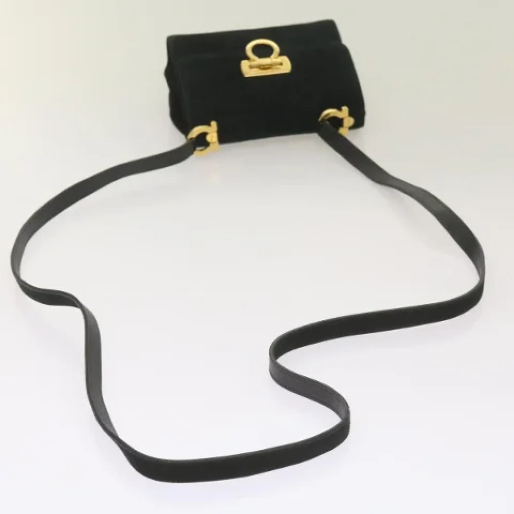 Salvatore Ferragamo Pre-owned Suede crossbody-bags Black Dames