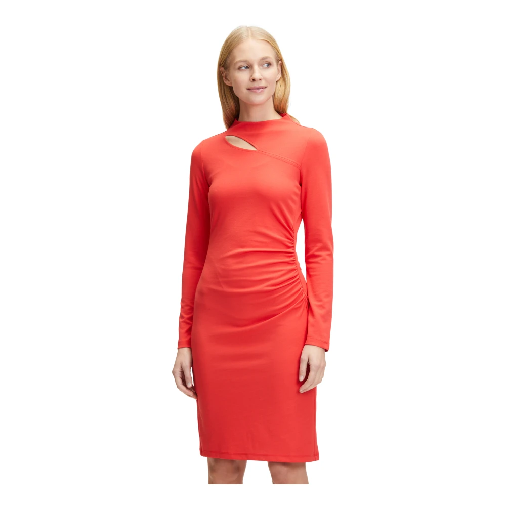 Betty Barclay Elegante Jerseyjurk met Ruches Red Dames