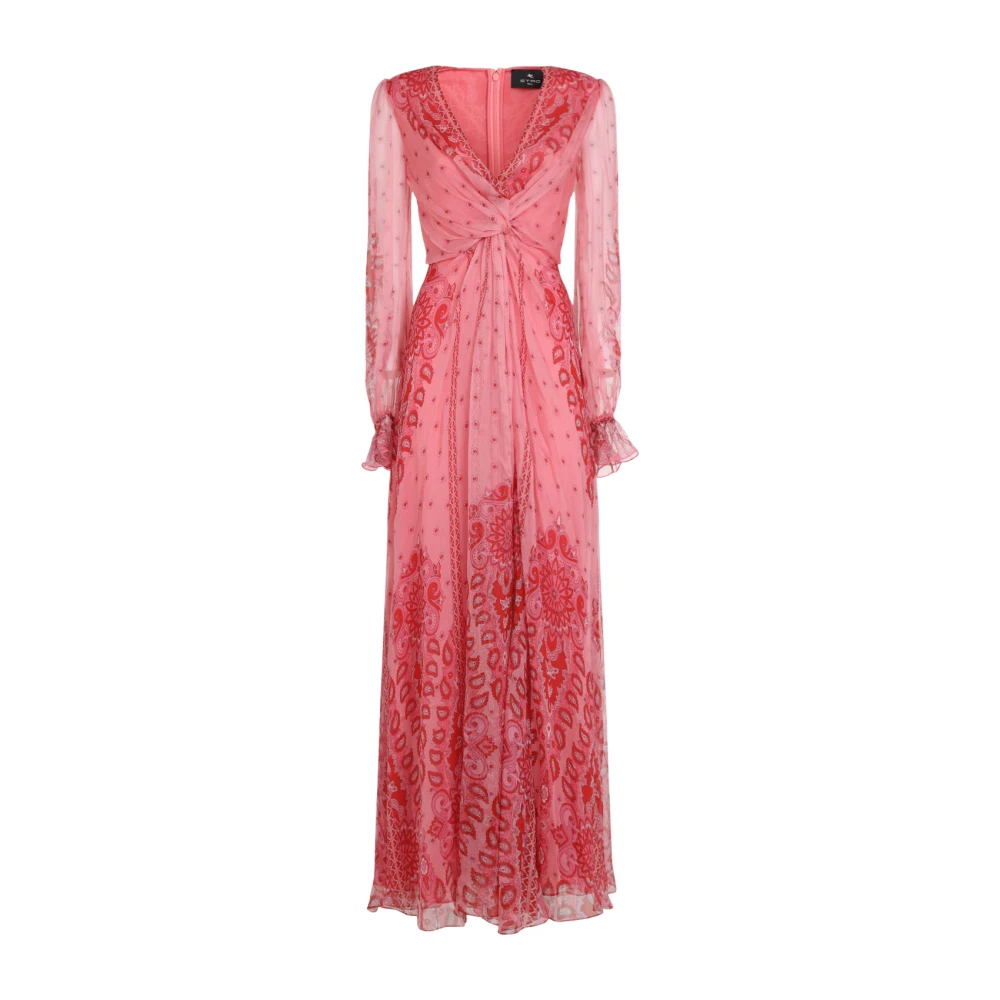 Etro Silke Rosa Lila Klänning Elegant Red, Dam