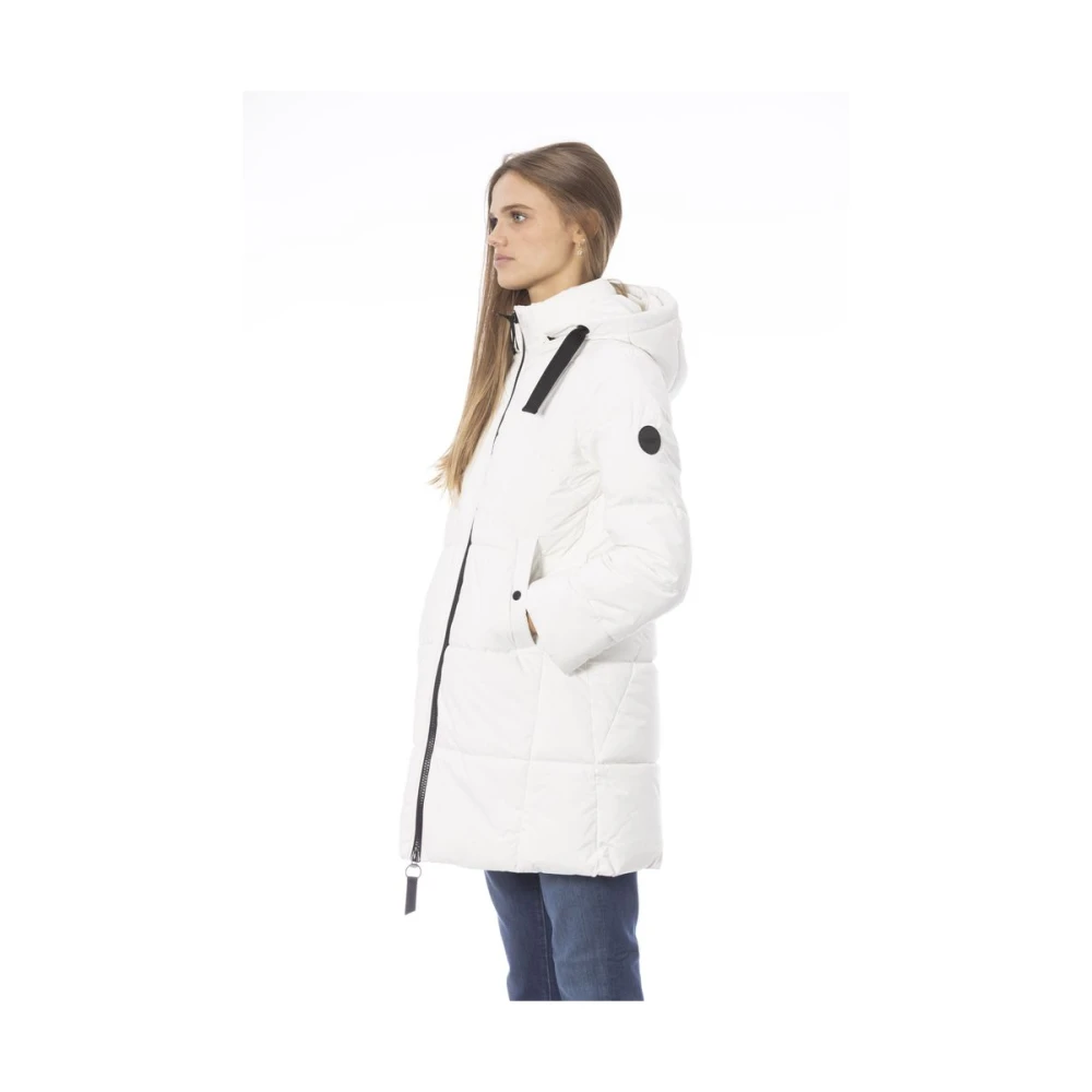 Baldinini Elegante witte donsjas met monogramdetail White Dames