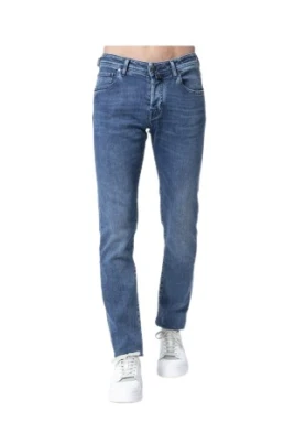 Slim Fit Blå Fluid Jeans - Modell Nick