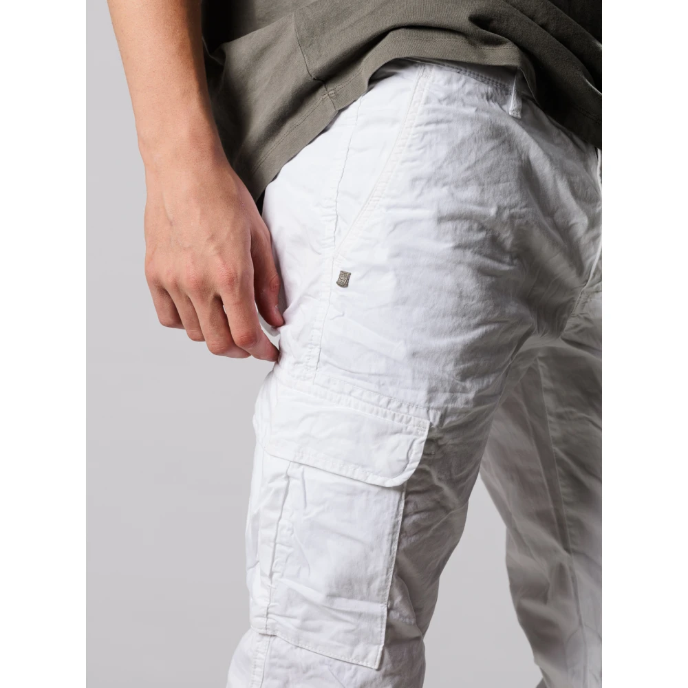 40Weft Witte cargobroek met omslag White Heren
