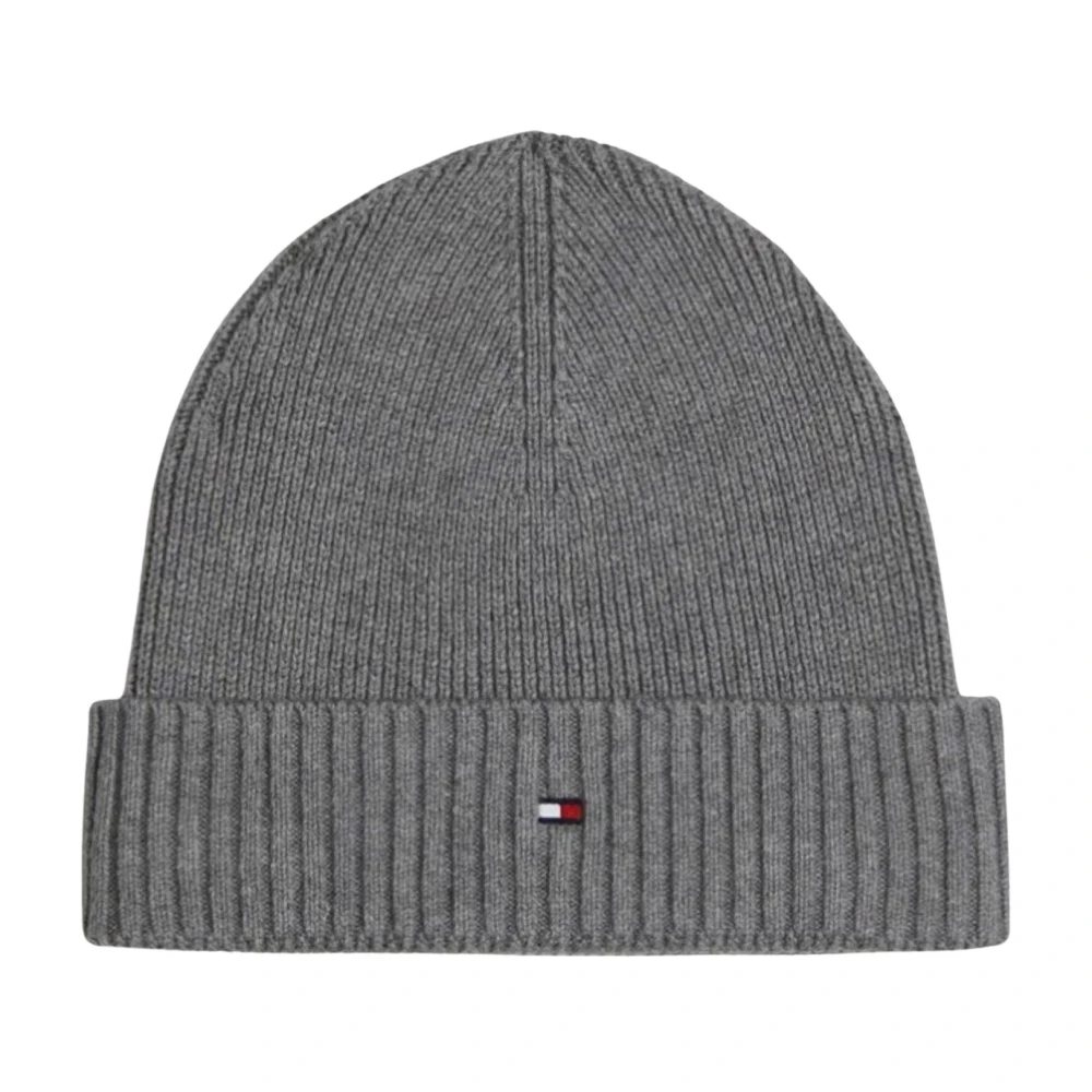 Tommy Hilfiger Pima Katoen Beanie Vlag Ontwerp Gray Heren