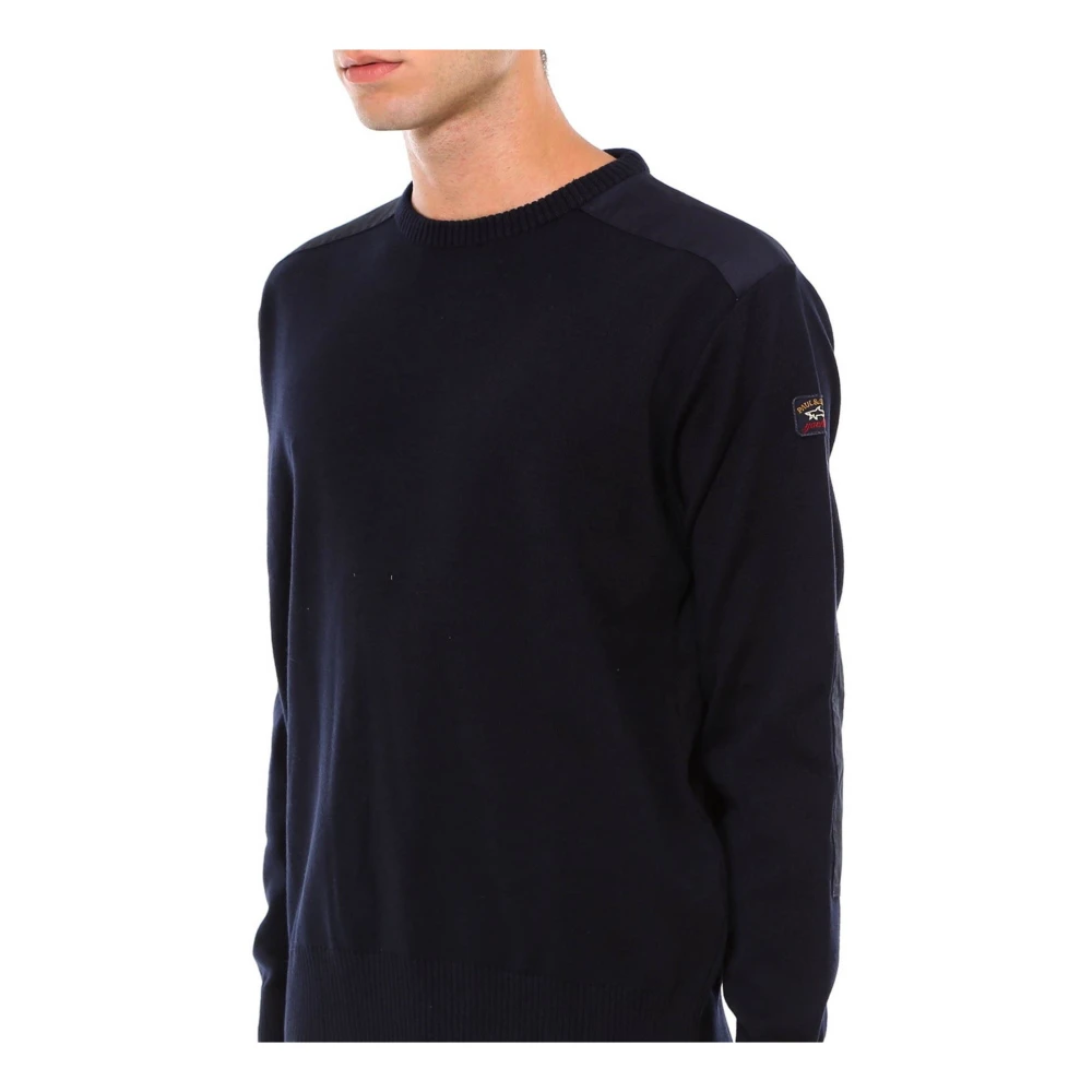 PAUL & SHARK Wollen Crew Neck Sweatshirt voor Mannen Blue Heren