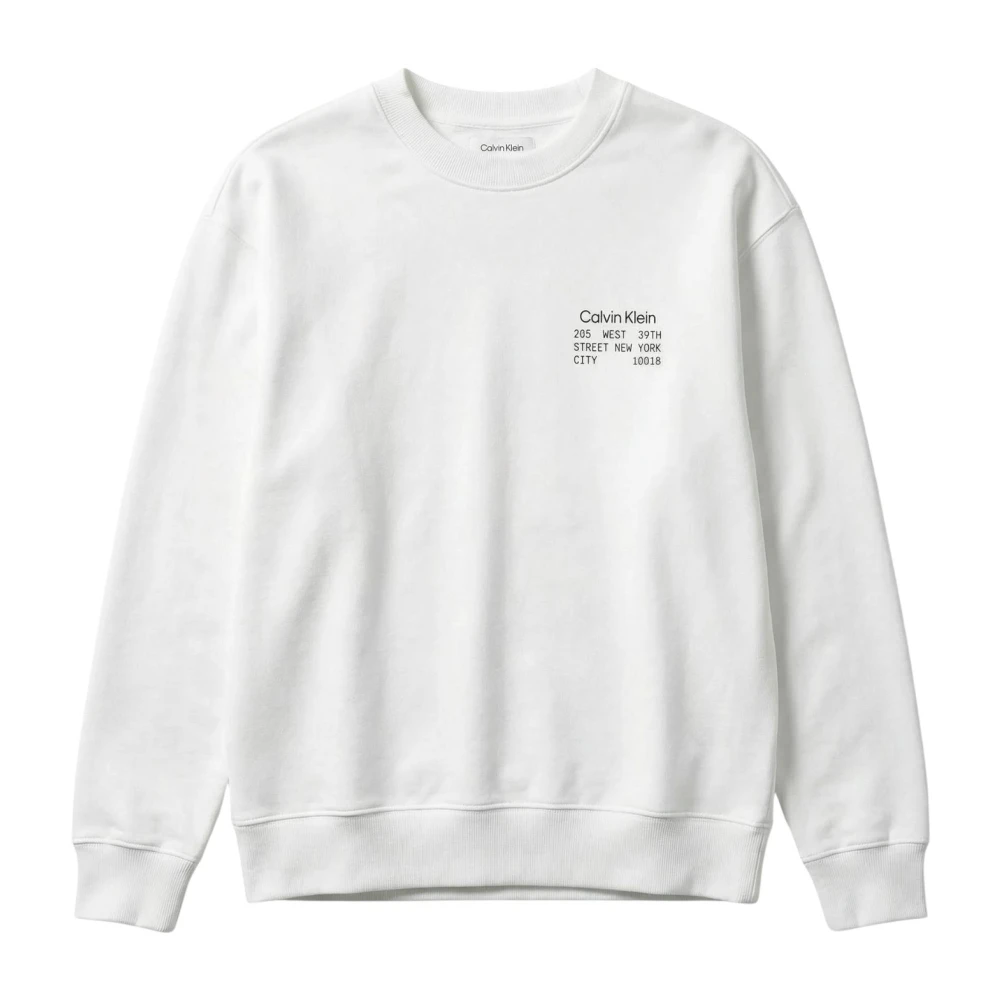 Calvin Klein Men's White Felpa Sweatshirt - Sweatshirts - M - Sweatshirts & Hoodies