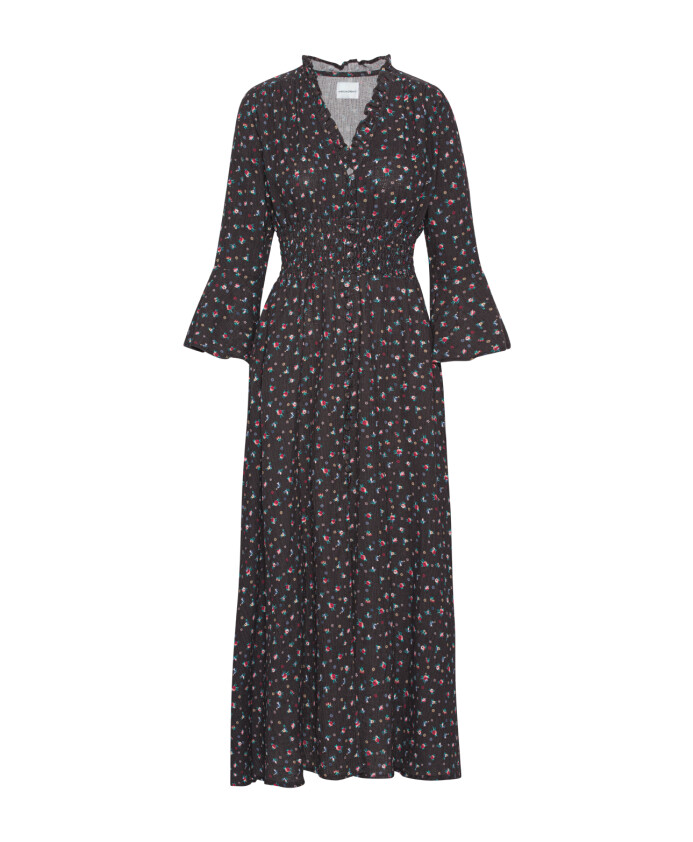 robe-longue-en-coton-noir-avec-fleurs