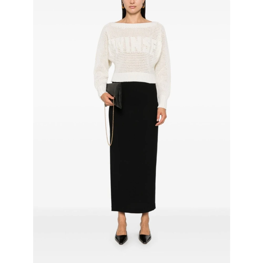 Twinset Witte Wollen Blend Gebreide Trui White Dames