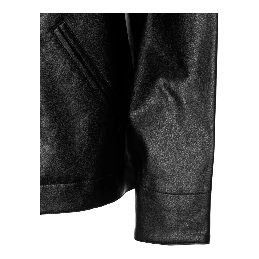 Carhartt WIP Glanzende PU Leren Jas Oversize Fit Black Heren