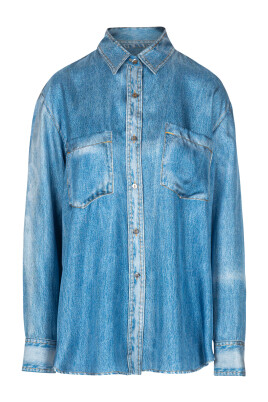 denim-effect-silk-shirt