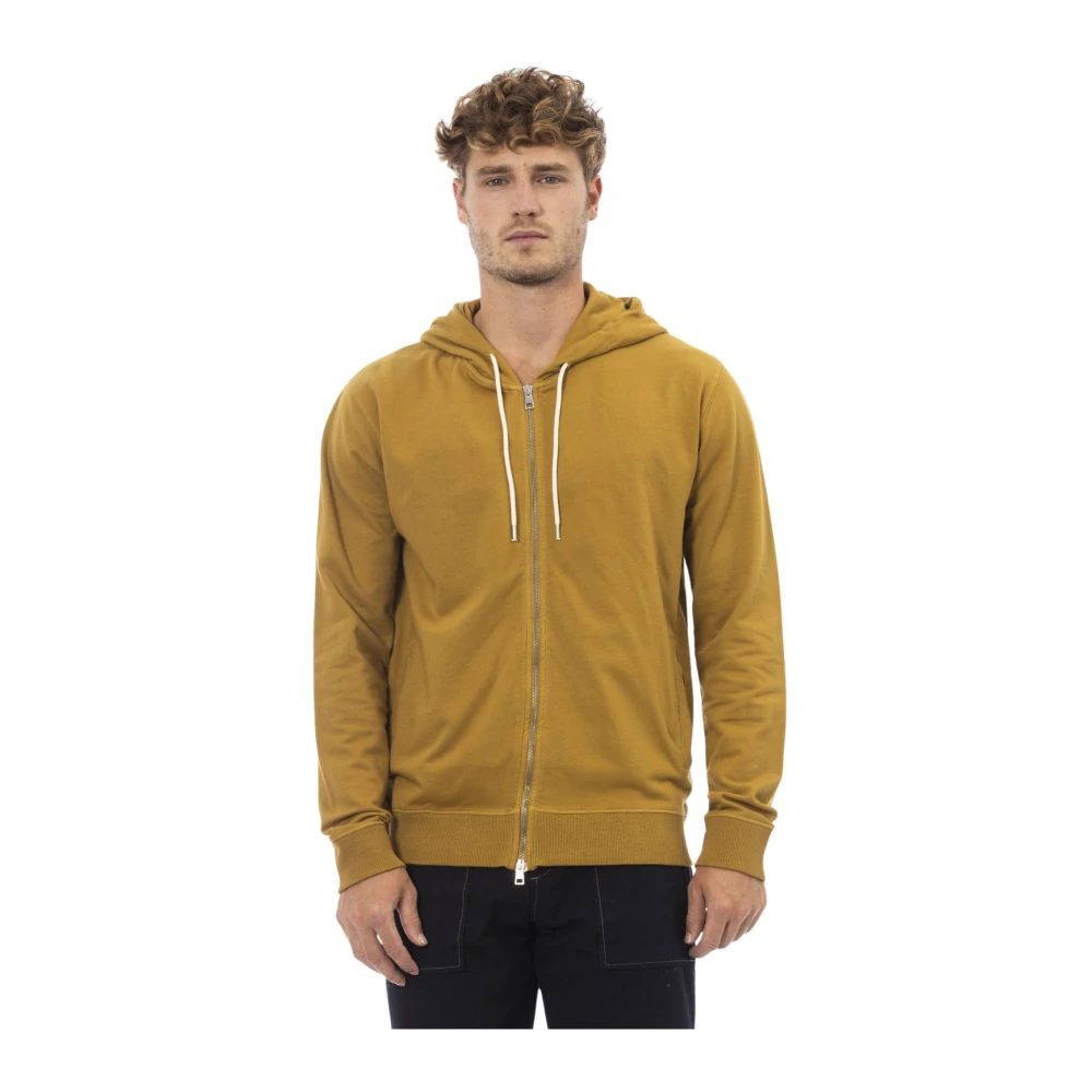 Alpha Studio Ritssluiting Hoodie Elegant en Comfortabel Brown Heren