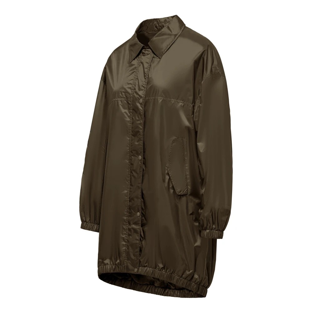 BomBoogie Glanzende Nylon Parka met Kraag Green Dames