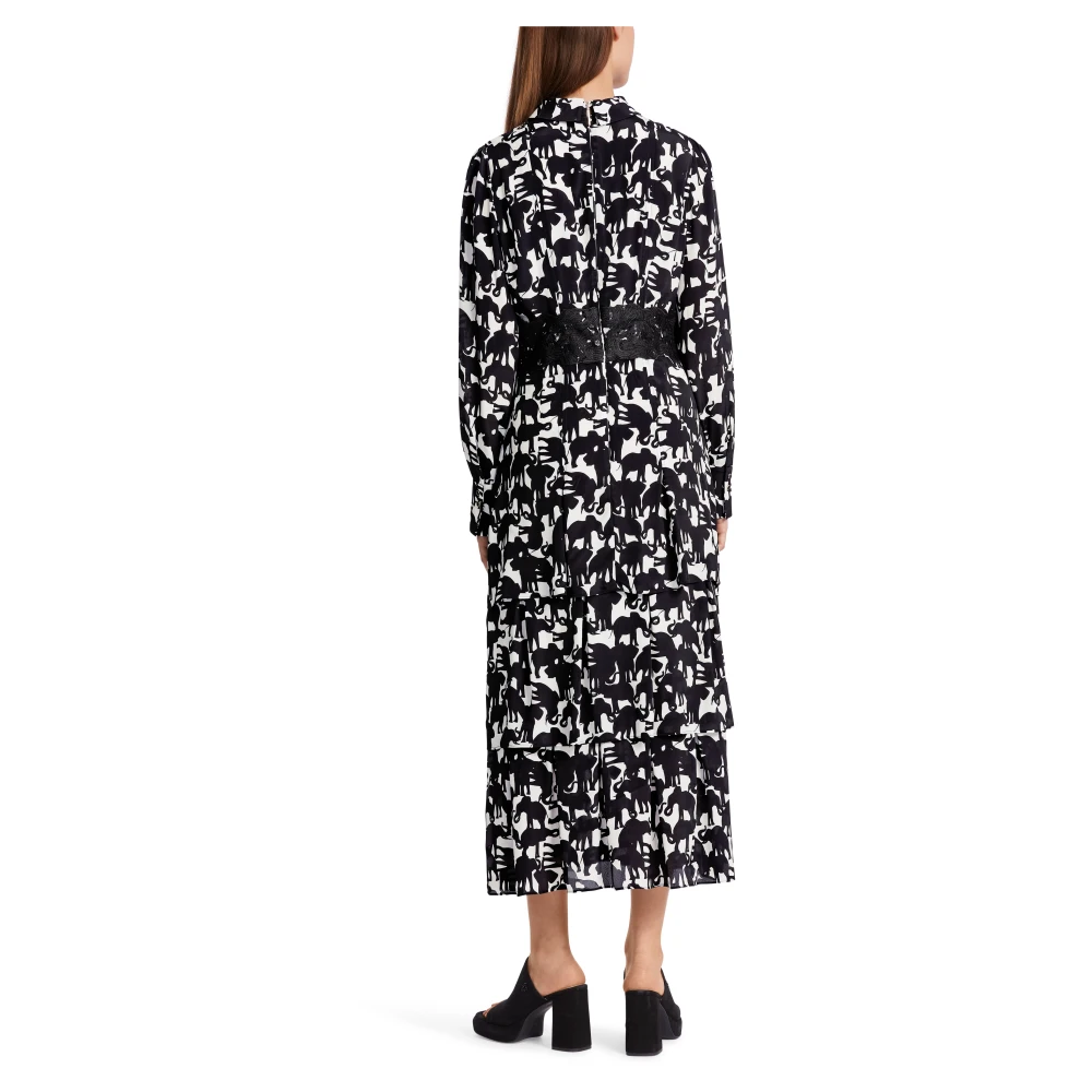 Marc Cain Zijden jurk met olifantenprint Multicolor Dames