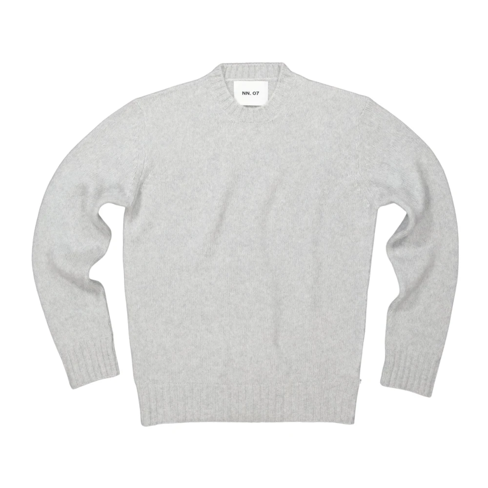 Nn07 Lichtgrijs Melange Merinowol Trui Gray Heren