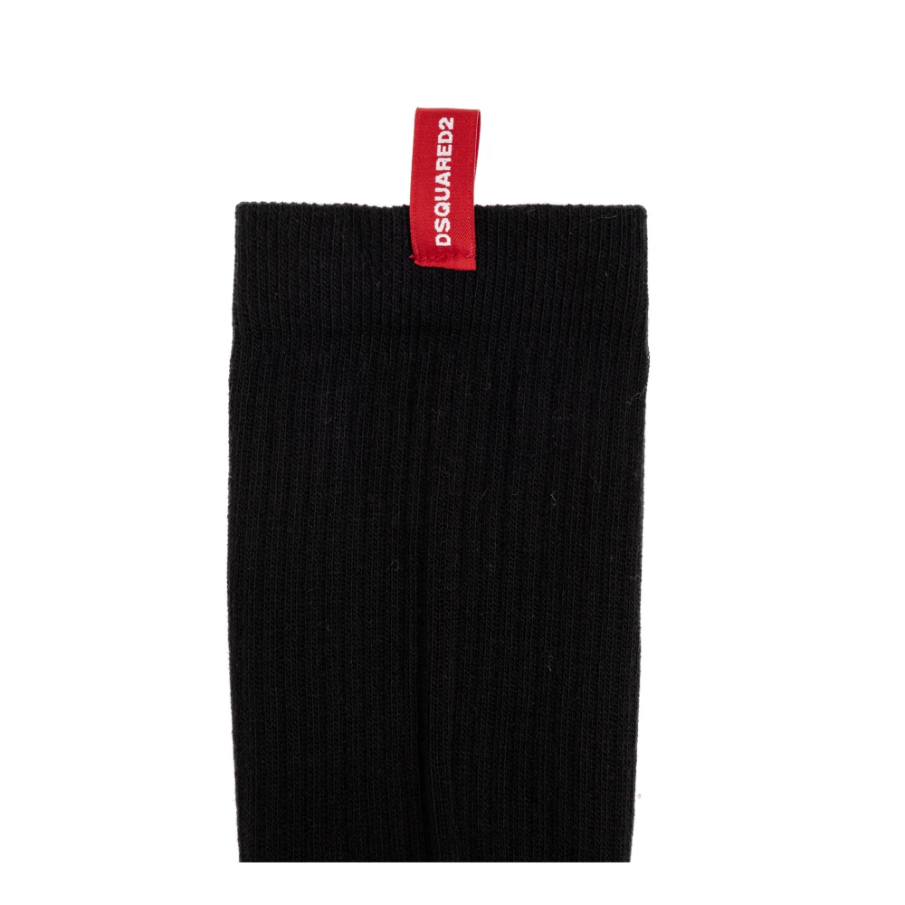 Dsquared2 Katoenen sokken met logo Black Heren