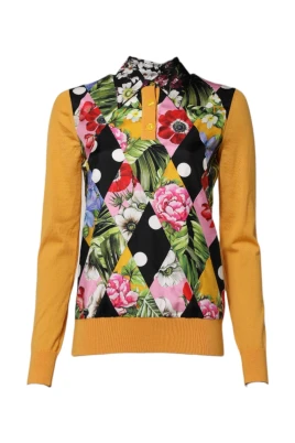 Blommig Silke Polo Topp