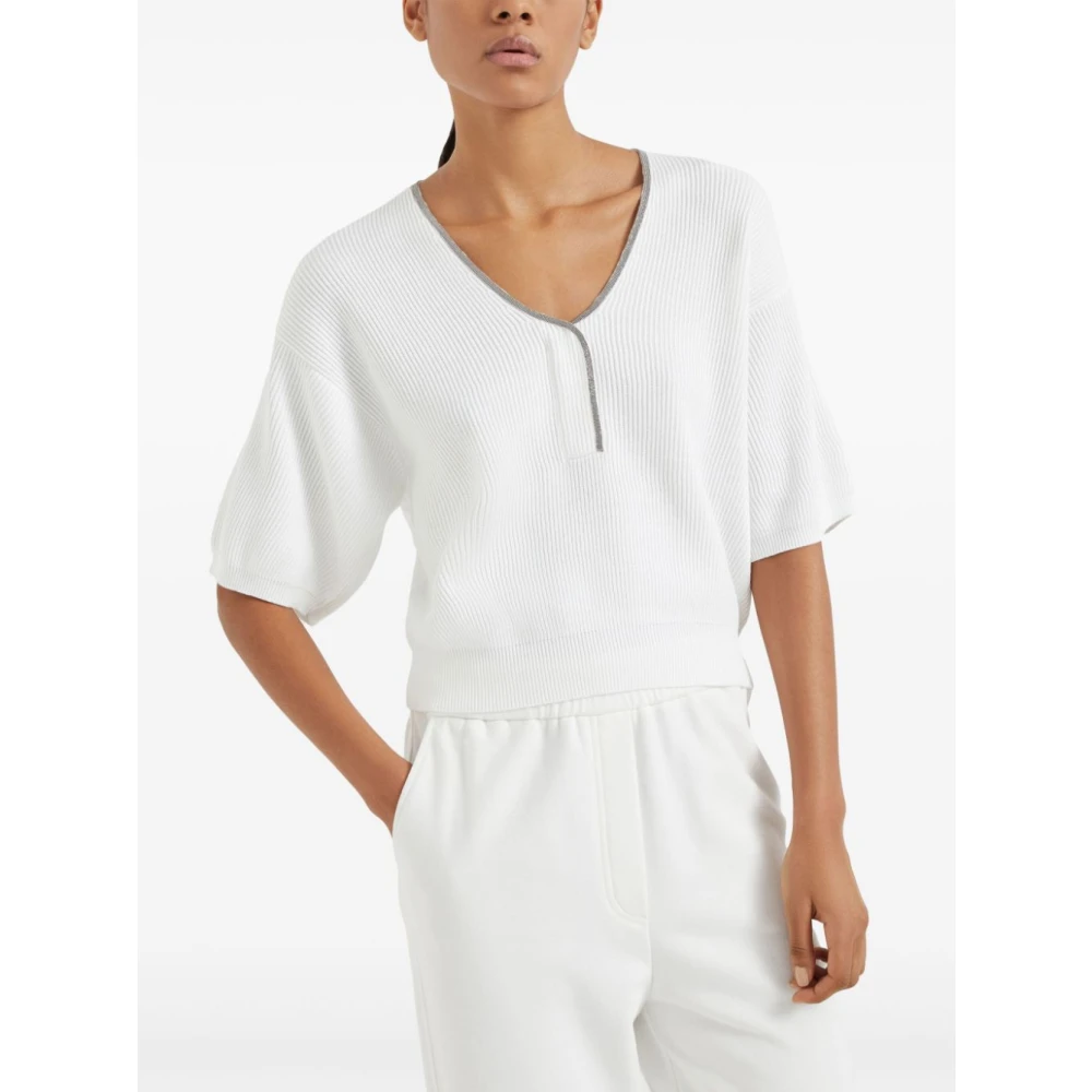 BRUNELLO CUCINELLI Witte Sweaters voor een stijlvolle look White Dames