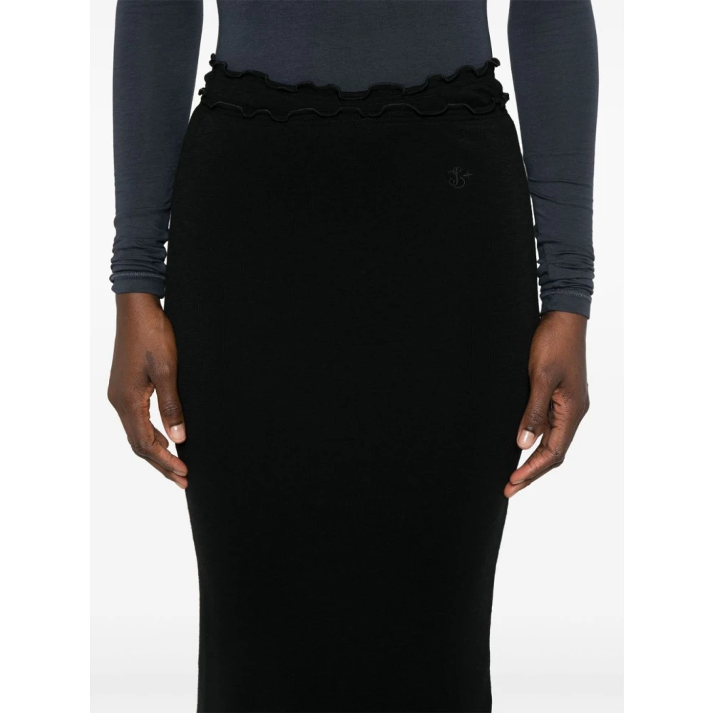 Jil Sander Zwarte Dubbele Rok Black Dames
