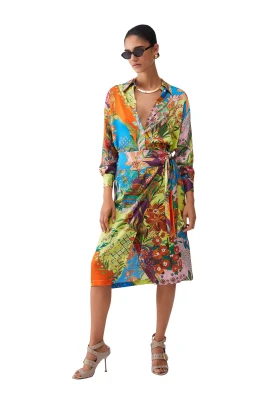 Camicia in raso stampato