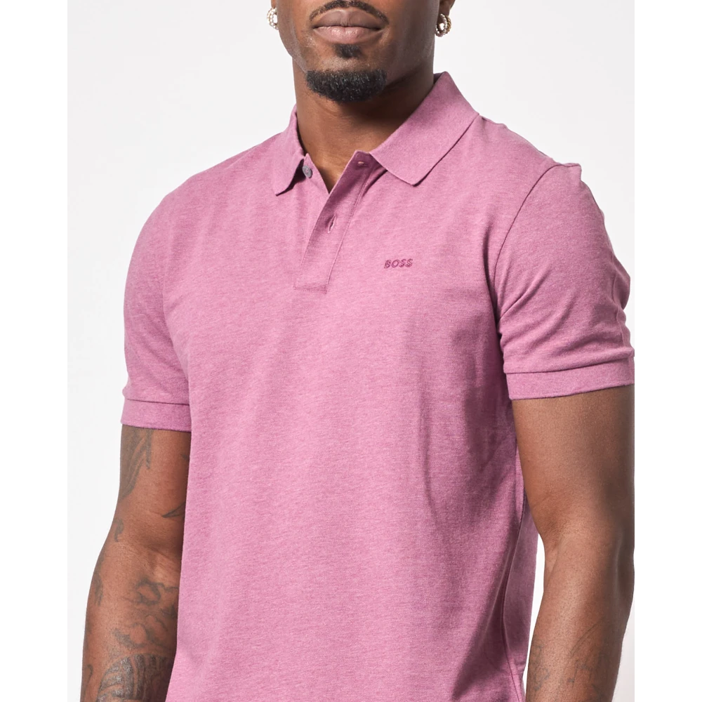 Hugo Boss Paarse Polo Shirt met Geborduurd Logo Purple Heren