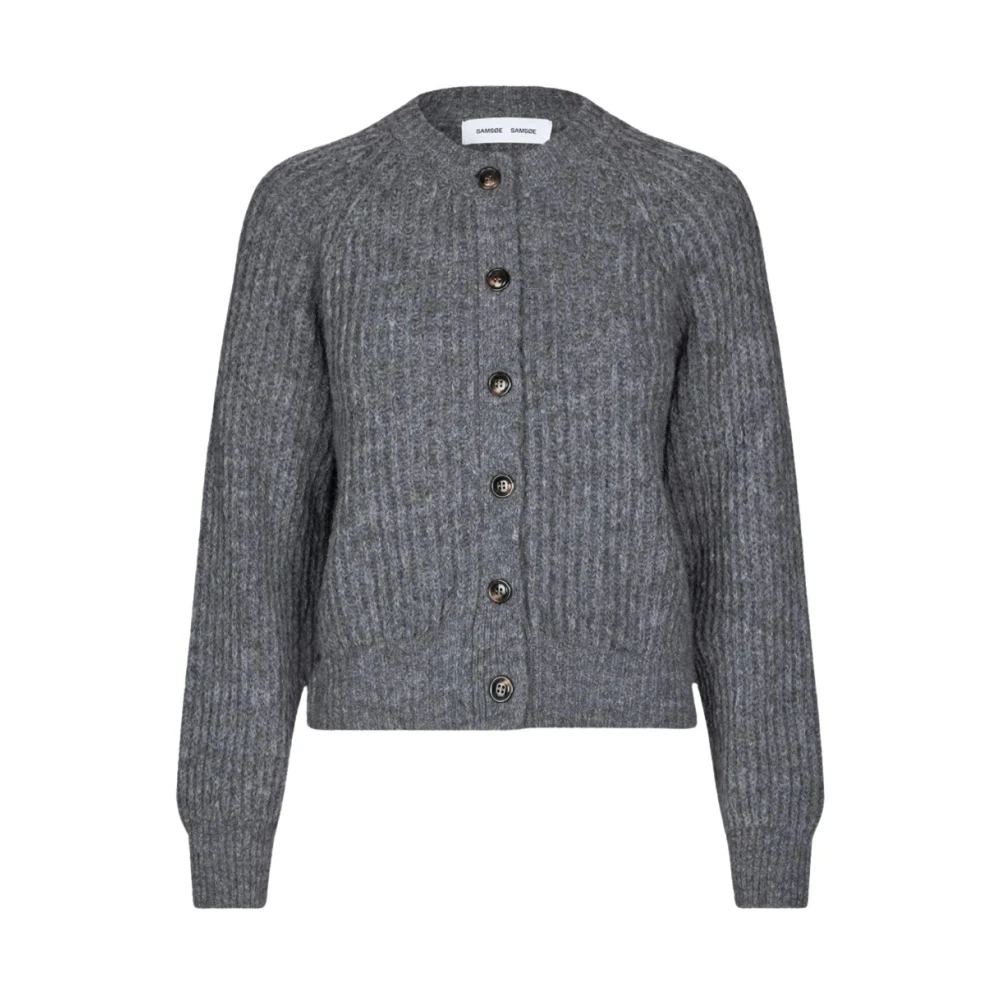 Samsøe Samsøe Alpacka Ull Cardigan Gray, Dam