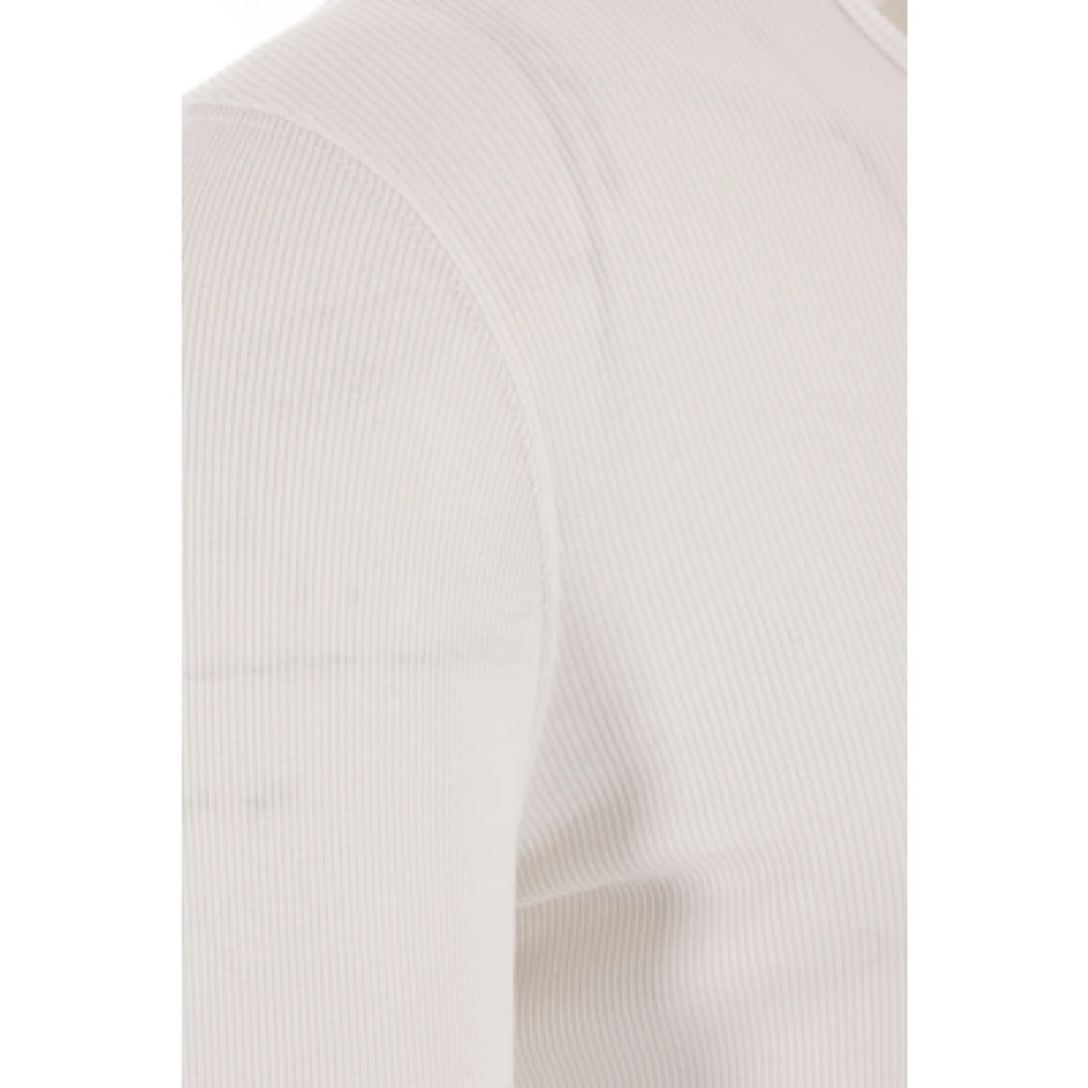 Tom Ford Witte Geborduurde T-shirt met Lange Mouwen White Heren