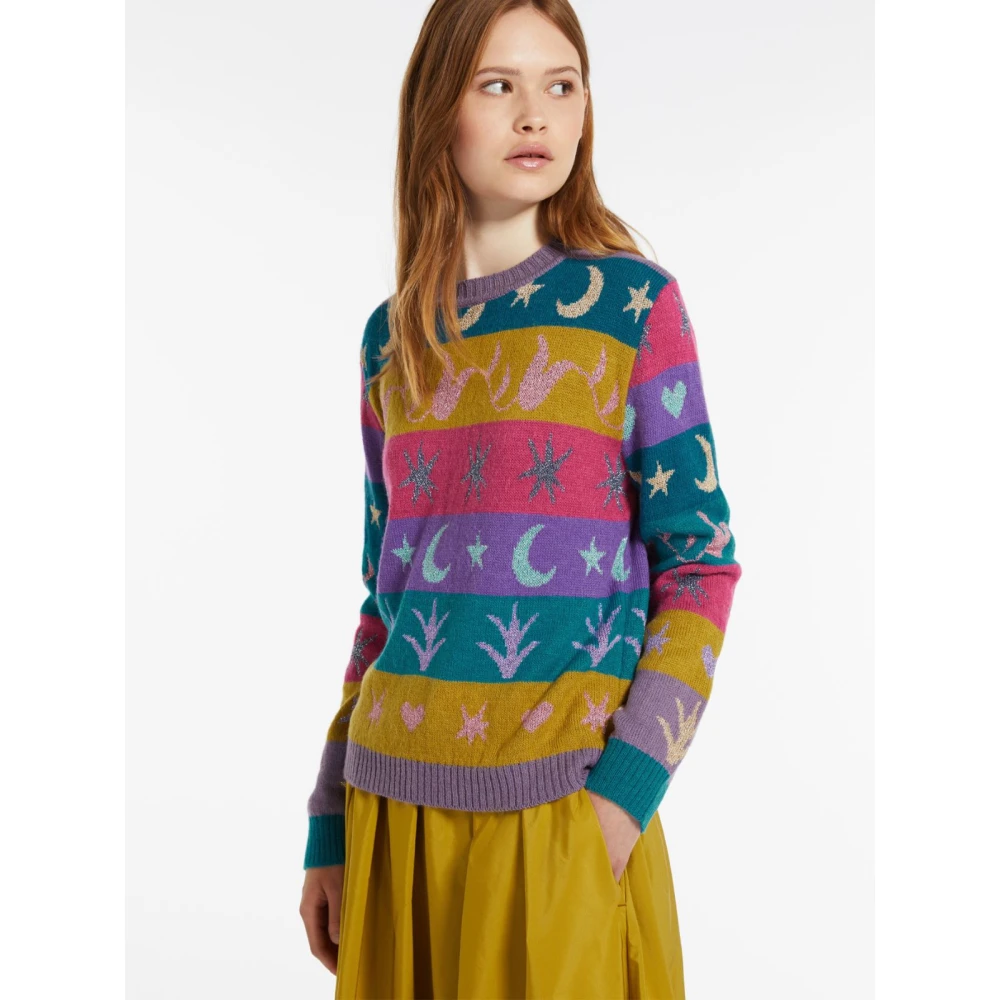 Max Mara Alpaca en wol ronde hals trui Multicolor Dames