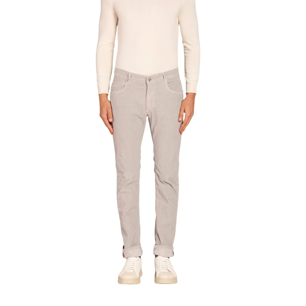 Mason's Sammet chino byxor med 1000 ränder Gray, Herr