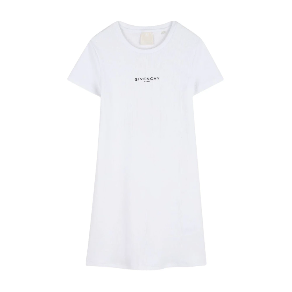 Givenchy Unisex Kids White Jumpsuits, 10 Y, Cotton Crew-Neck Short-Sleeve Dress With Logo