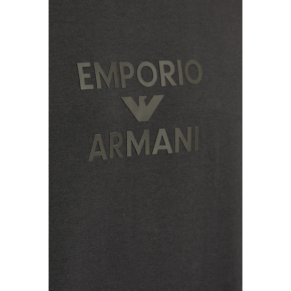 Emporio Armani T-shirt met bedrukt logo Gray Heren