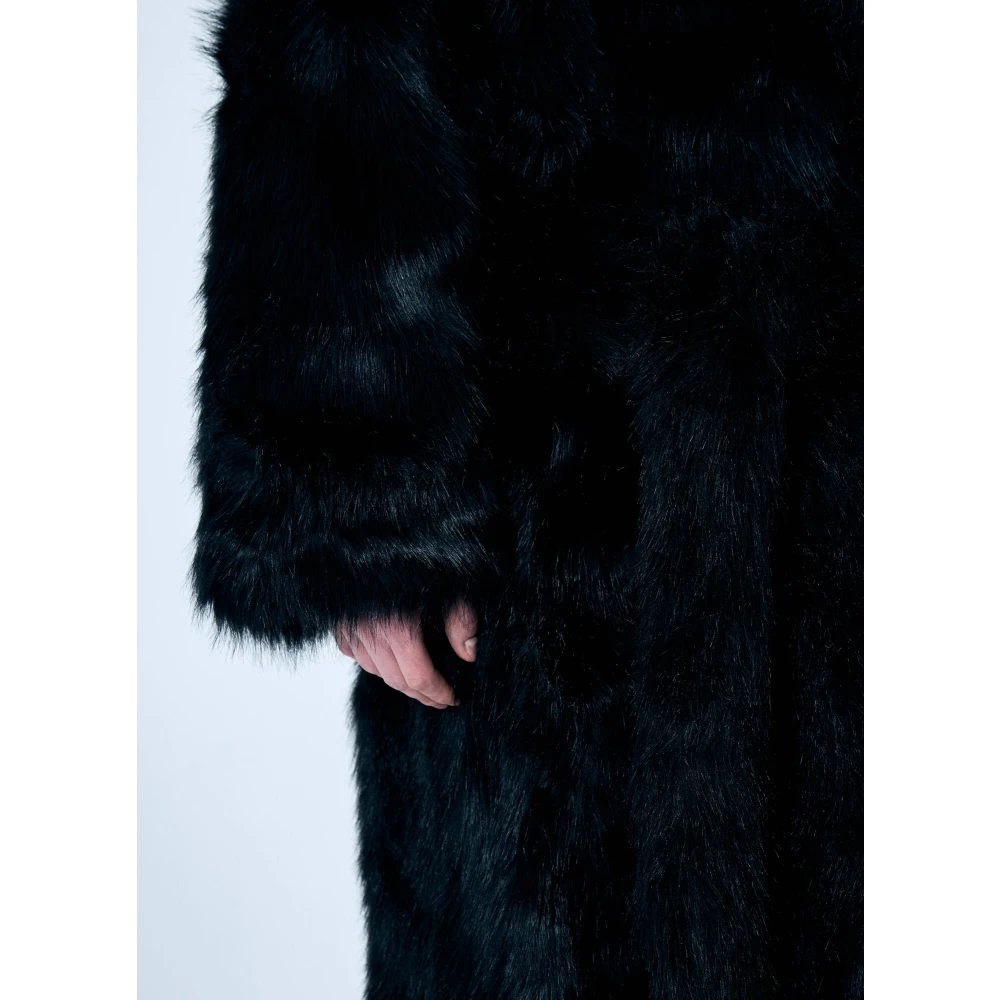 Entire Studios Faux-Fur Shawl Coat Black Heren