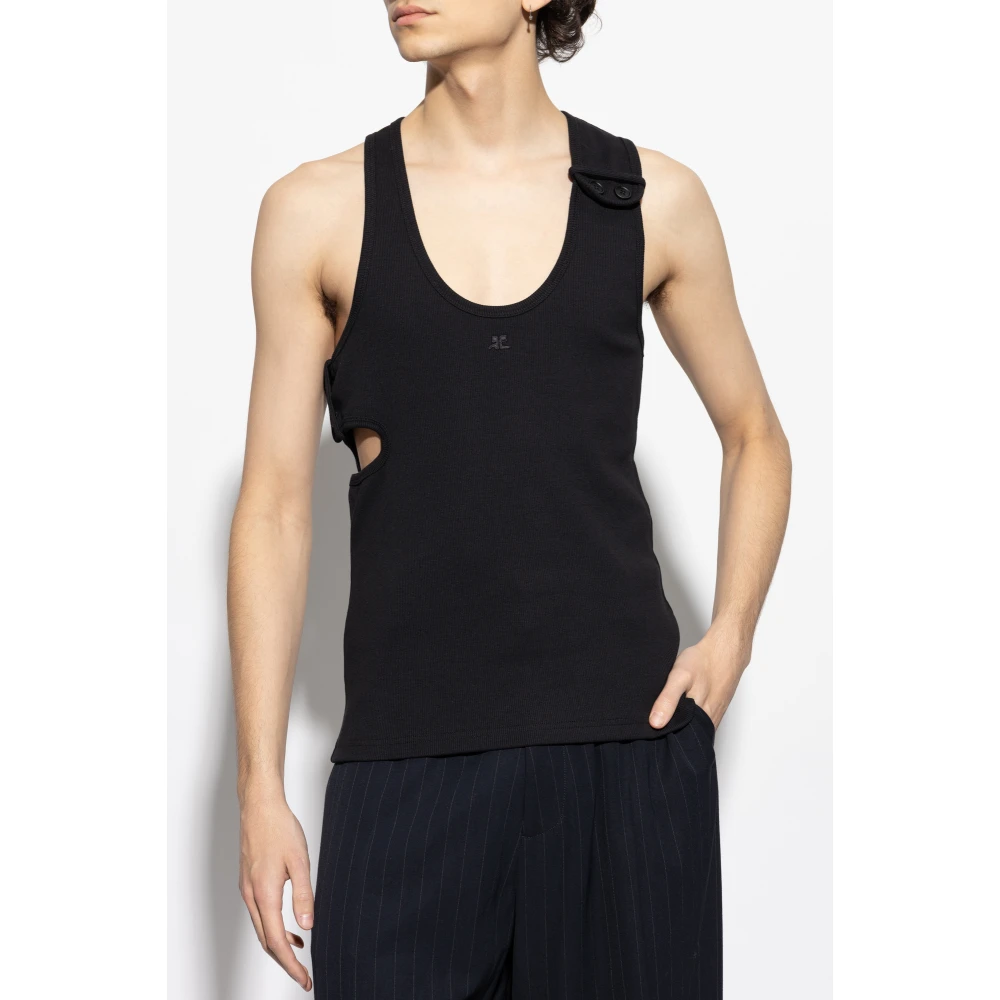 Courrèges Mouwloze top Black Heren