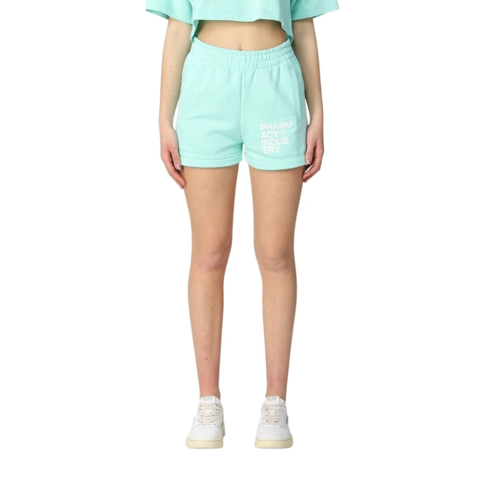 Pharmacy Industry Katoenen shorts met merklogo Green Dames