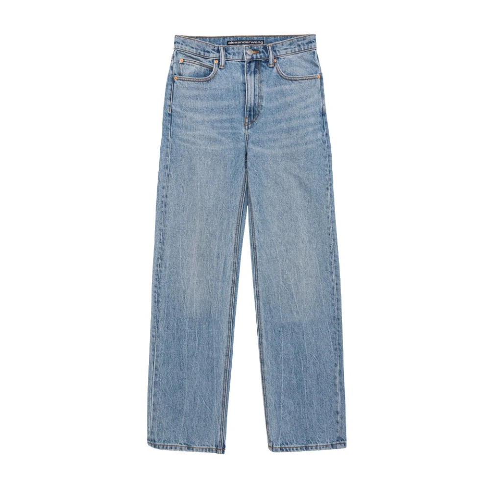 Alexander wang Medium-Wash Wijde Pijp Jeans Blue Dames