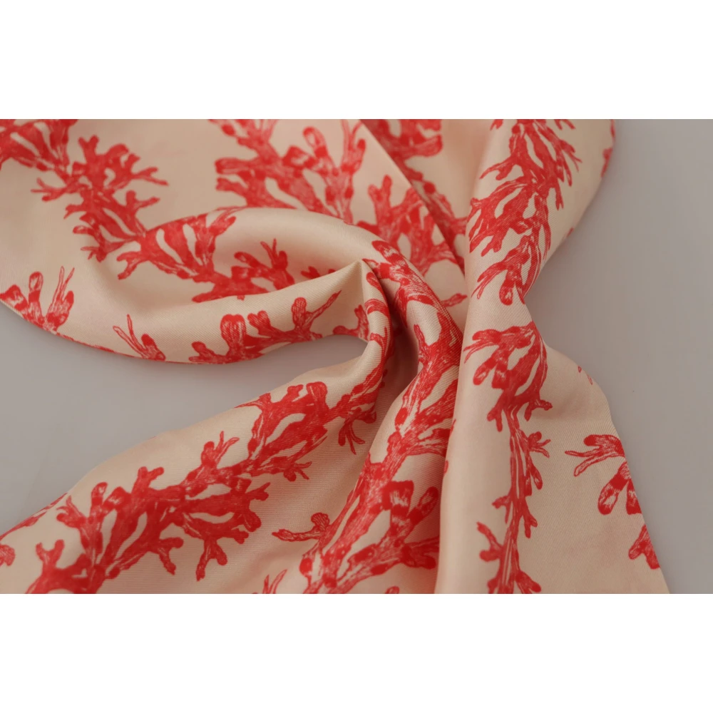 Dolce & Gabbana Luxe Zijden Sjaal met Koraalprint Multicolor Heren