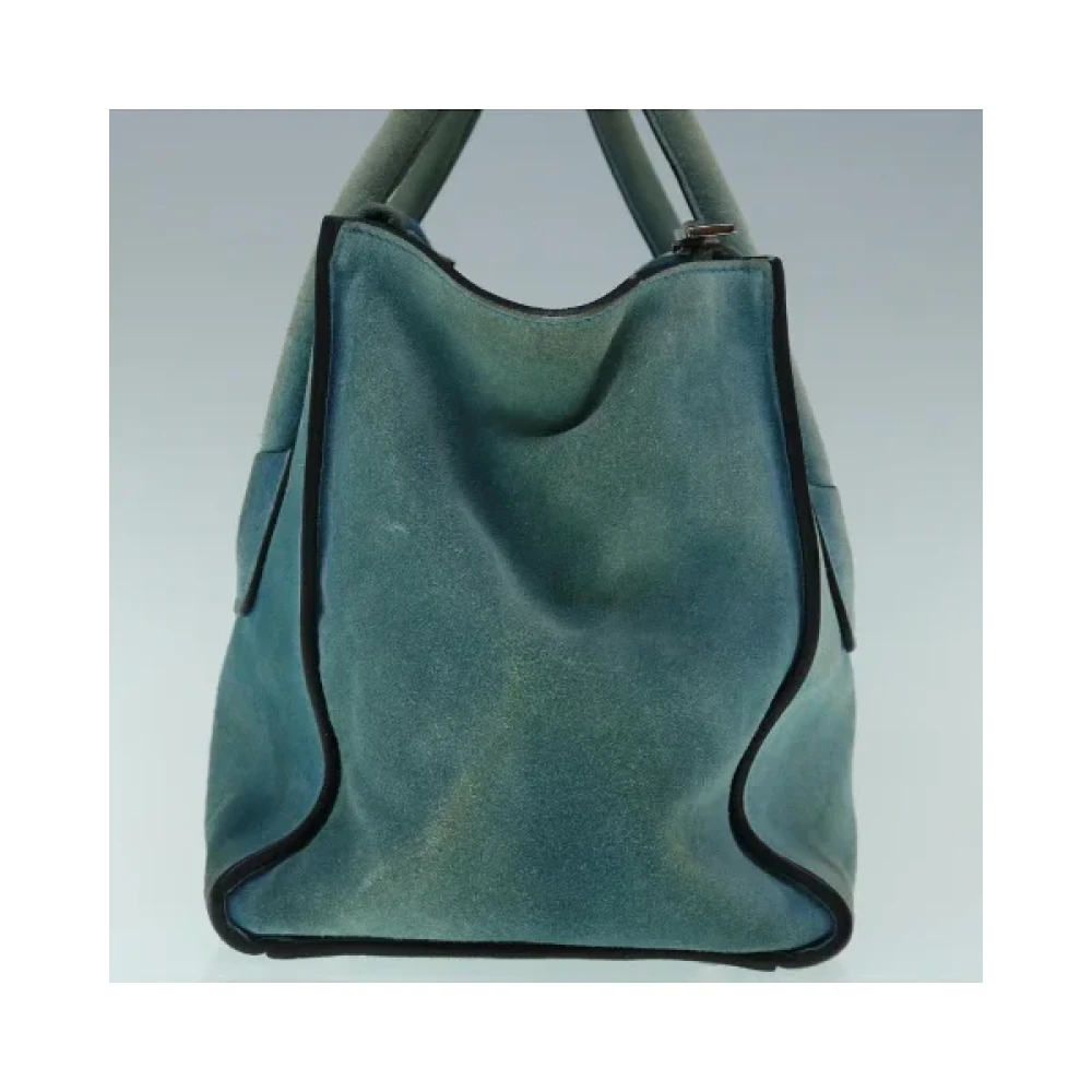 Prada Vintage Pre-owned Suede handbags Blue Dames