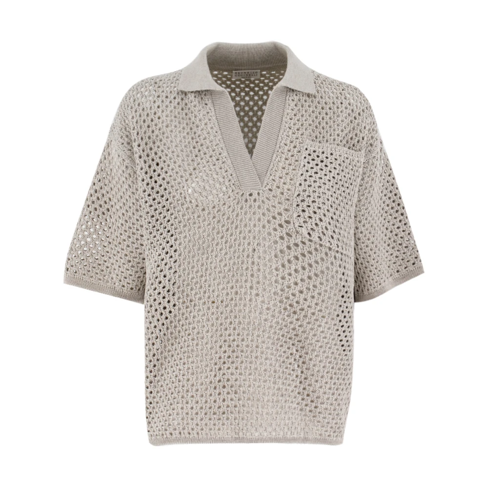 BRUNELLO CUCINELLI Beige T-shirts Polos voor vrouwen Gray Dames