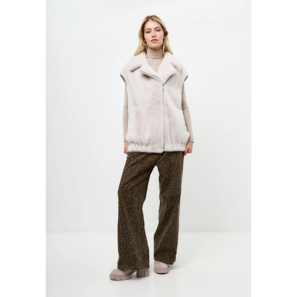 Cesare Gaspari Faux Fur & Shearling Jackets White Dames