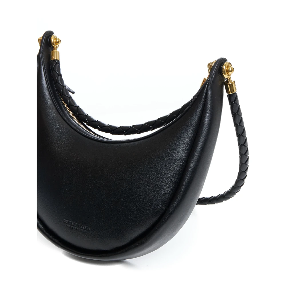 Bottega Veneta Intreccio Leren Hobo Tas Black Dames