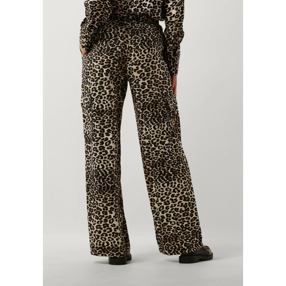 Refined Department Luipaardprint Cargo Broek Brown Dames