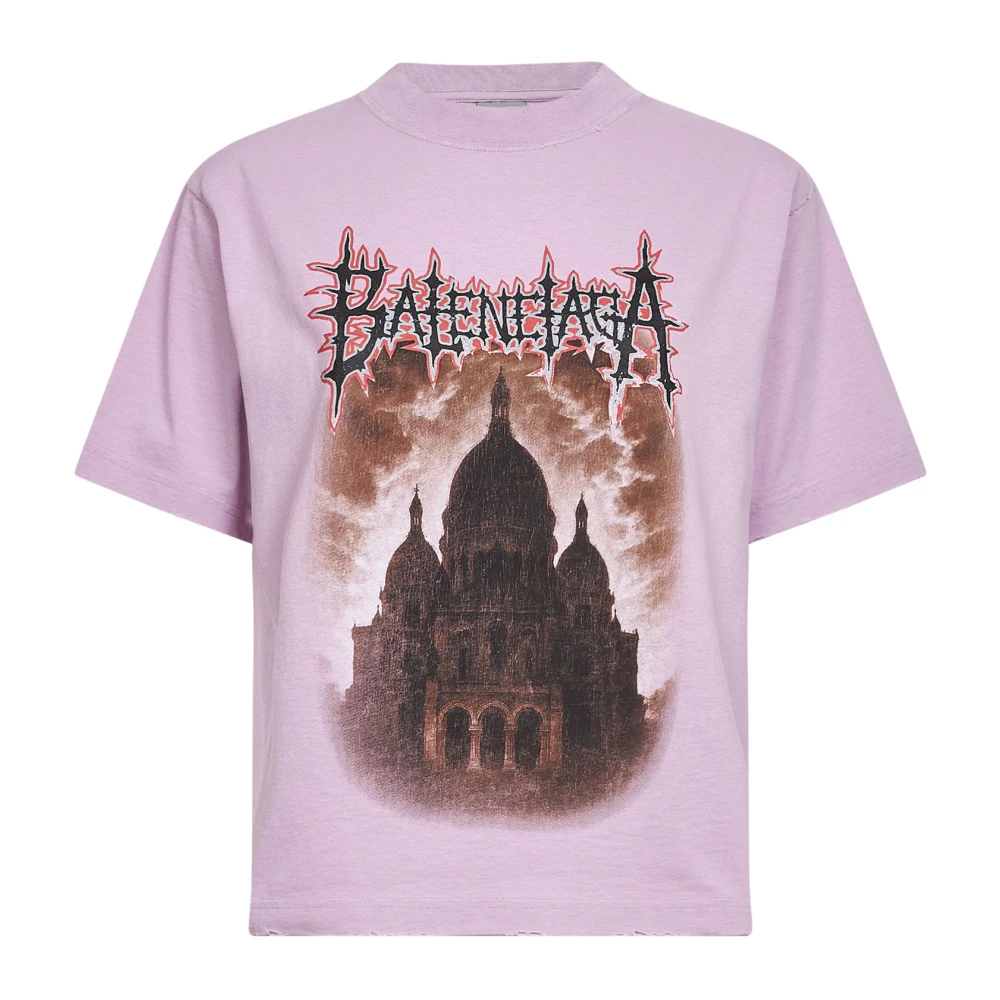 Balenciaga Women's Pink T-Shirts, 2XS, Sacré Cœur T-Shirt