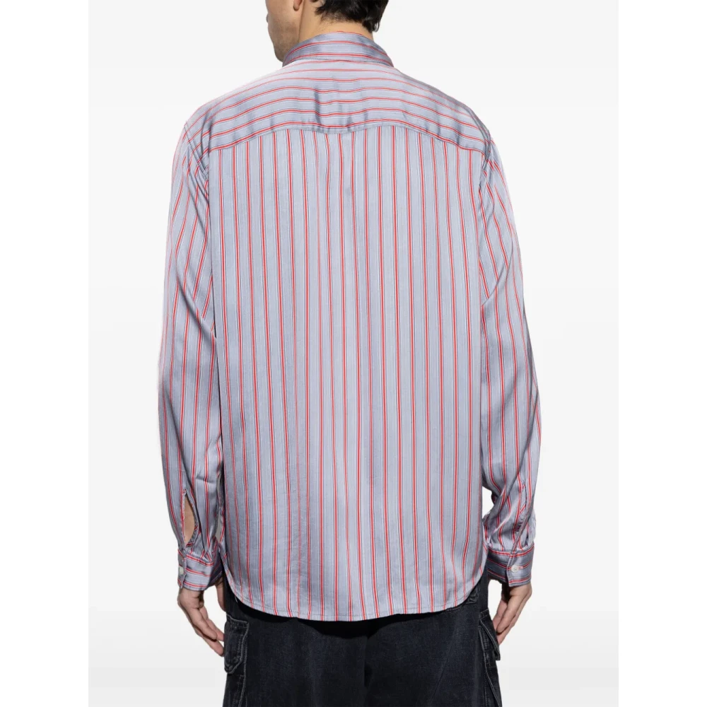 Diesel Blauwe Button-Up Shirt met Logodetail Blue Heren