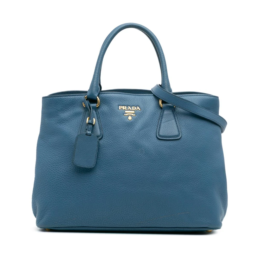 Prada Vintage Women's Blue Vintage Handbags, One Size, Pre-Owned Tote Bag