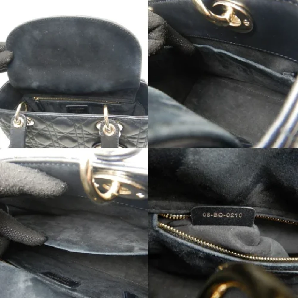 Dior Vintage Pre-owned Leather handbags Black Dames